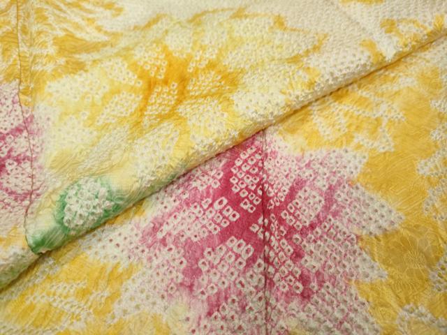 平和屋着物●豪華振袖 総絞り 舞花文 正絹 逸品 DABI2922ud