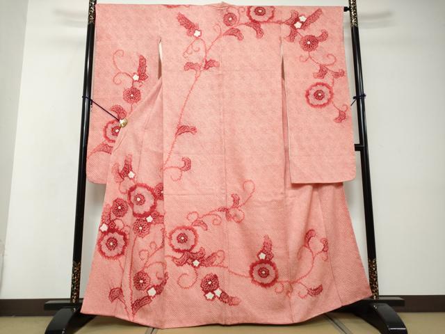 平和屋着物●豪華振袖 総絞り 花唐草文 正絹 逸品 DABI2924ud