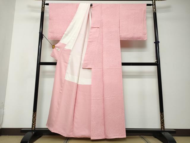 平和屋着物●上質な色無地 草花地紋 桃色 やまと誂製 正絹 逸品 未使用 DABI2933ud