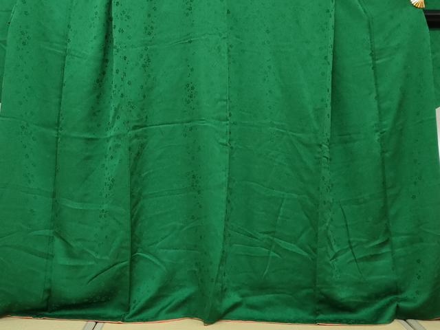 平和屋着物●豪華振袖 舞花地紋 鉄色 正絹 逸品 DABI2937ud