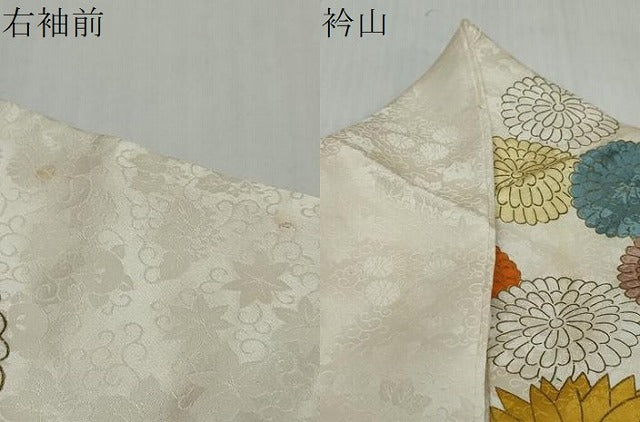 平和屋着物●豪華振袖 駒刺繍 草花文 金彩 正絹 逸品 DABI2944ud