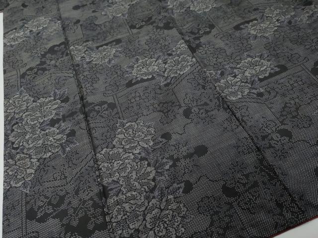 平和屋着物●本場大島紬 7マルキ 草花文 正絹 逸品 DABI2948ud