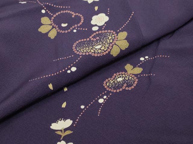 平和屋着物●上質な小紋 草花文 金彩 正絹 逸品 未使用 DABI2956ud