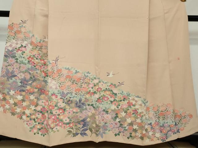 平和屋着物●訪問着 友禅 作家物 花鳥文 正絹 逸品 DABI2971ud