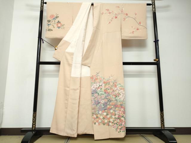 平和屋着物●訪問着 友禅 作家物 花鳥文 正絹 逸品 DABI2971ud