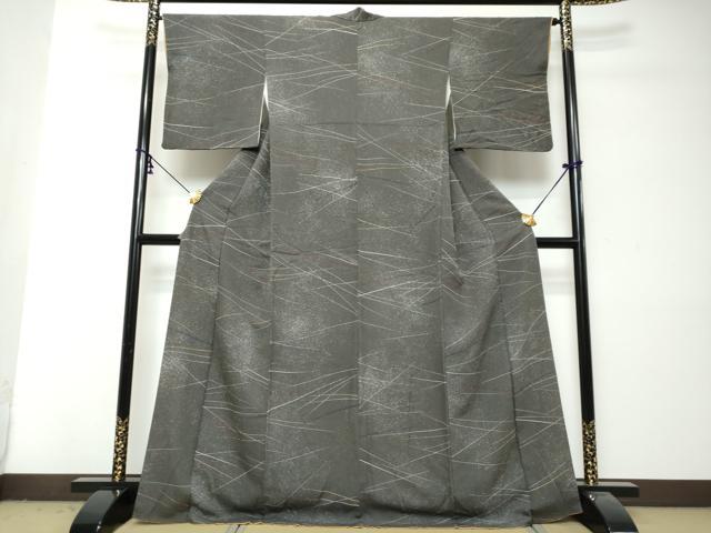 平和屋着物●上質な小紋 変わり縞 正絹 逸品 DABI2977ud