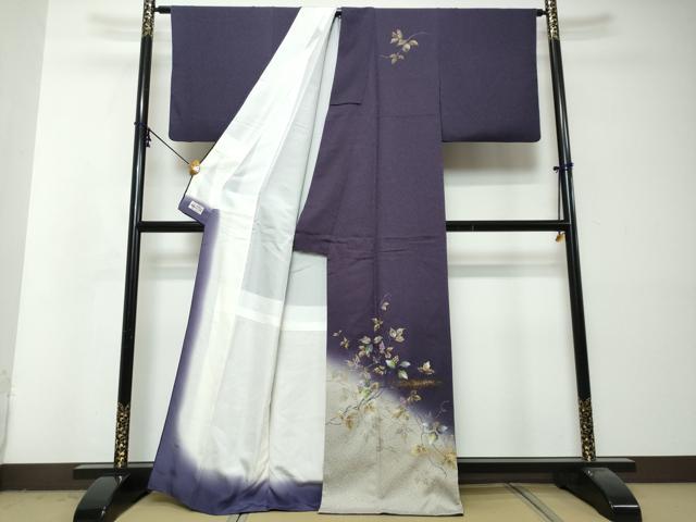 平和屋着物●和紙染染色作家・植村彩弘 訪問着 蔦の葉文 暈し染め 金銀彩 やまと誂製 正絹 逸品 DABI2979ud