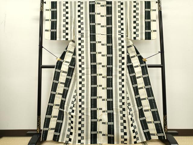 平和屋着物∴夏物 浴衣 花織 間道 綿 逸品 DABI3020cd