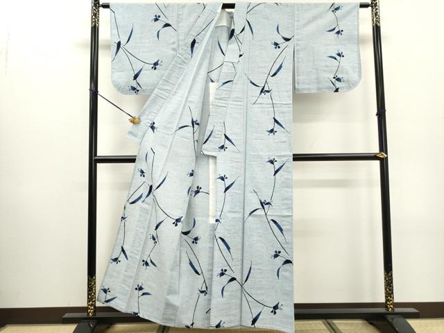 平和屋着物∴夏物 浴衣 草花文 綿 逸品 未使用 DABI3026cd