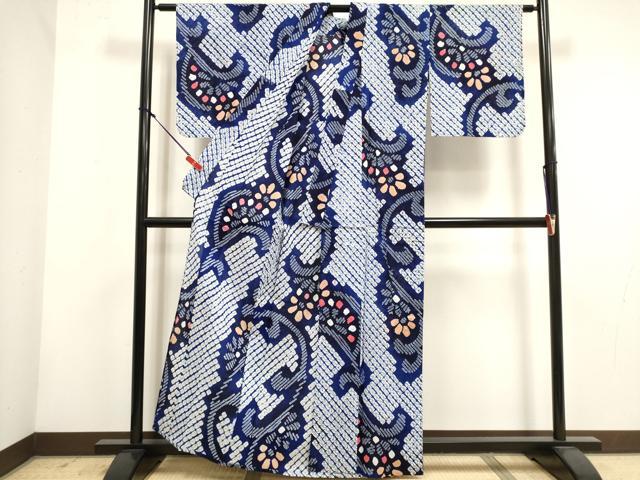 平和屋着物∴夏物 浴衣 有松鳴海絞り 花唐草文 綿 逸品 DABI3050cd