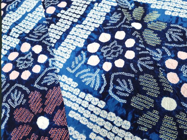平和屋着物∴夏物 浴衣 有松鳴海絞り 草花文 綿 逸品 DABI3105cd