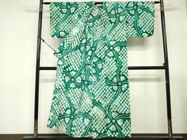 平和屋着物∴夏物 浴衣 有松鳴海絞り 舞花文 綿 逸品 DABI3107cd