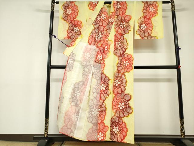 平和屋着物∴夏物 浴衣 有松鳴海絞り 花繋ぎ 綿 逸品 DABI3160cd