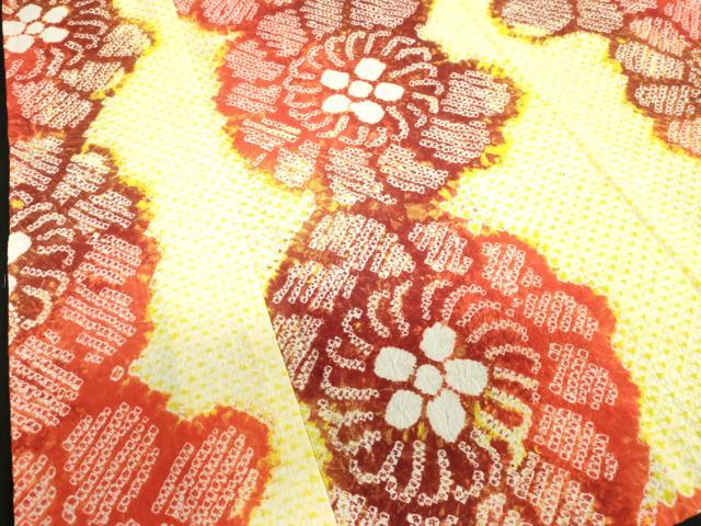 平和屋着物∴夏物 浴衣 有松鳴海絞り 花繋ぎ 綿 逸品 DABI3160cd