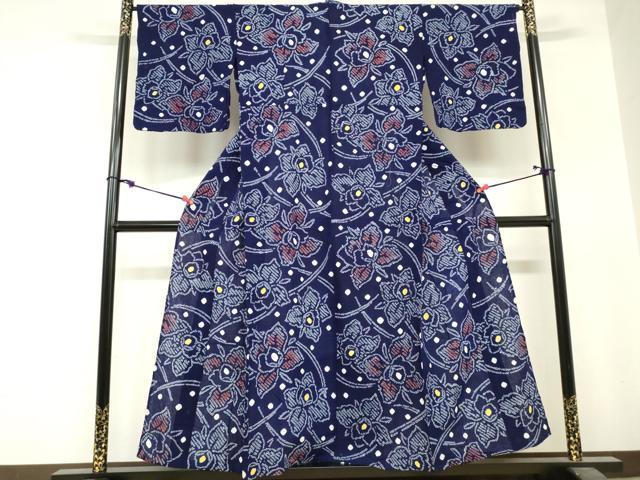 平和屋着物∴夏物 浴衣 有松鳴海絞り 舞花文 綿 逸品 DABI3161cd