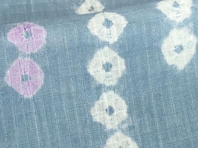 平和屋着物∴夏物 綿紅梅 浴衣 手縫い 蜘蛛絞り 綿 逸品 DABI3217cd