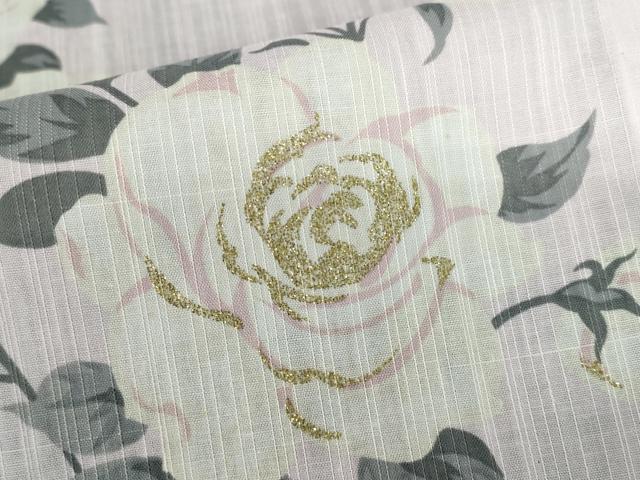 平和屋着物∴夏物 浴衣 松田聖子 SEIKOMATSUDA 薔薇 バラ 金彩 綿 逸品 DABI3272cd