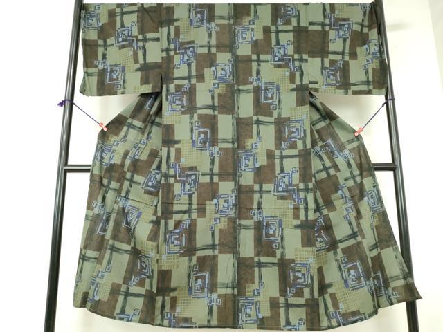 平和屋着物∴夏物 男性 綿紅梅 浴衣 抽象文 キングサイズ 綿 逸品 DABI3324cd