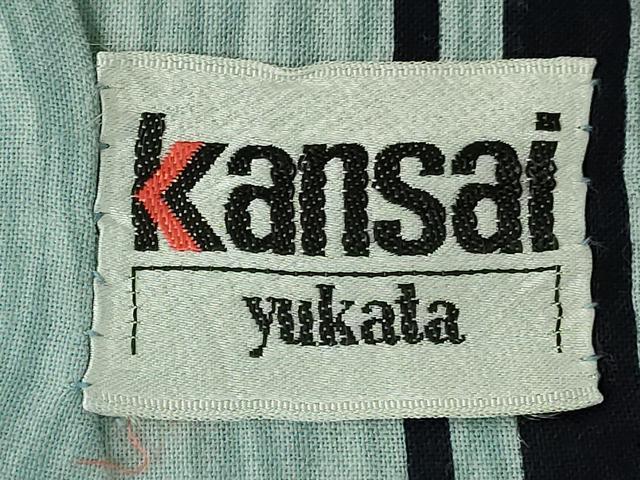 平和屋着物∴夏物 男性 世界的ファッションデザイナー 山本寛斎 kansaiブランド 浴衣 注染 手縫い 抽象間道 綿 逸品 DABI3338cd