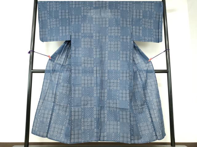 平和屋着物∴夏物 男性 浴衣 幾何学文様 綿 逸品 DABI3341cd