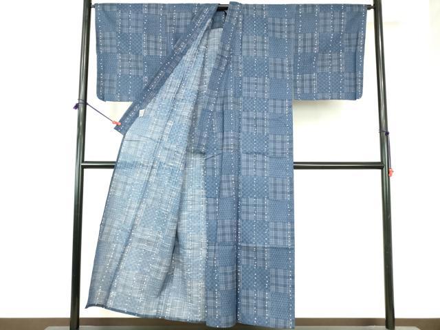 平和屋着物∴夏物 男性 浴衣 幾何学文様 綿 逸品 DABI3341cd