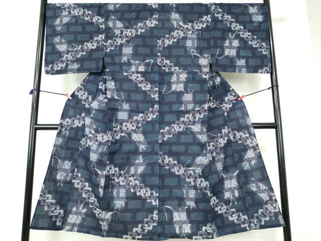 平和屋着物∴夏物 男性 浴衣 注染 幾何学文様 綿 逸品 DABI3379cd