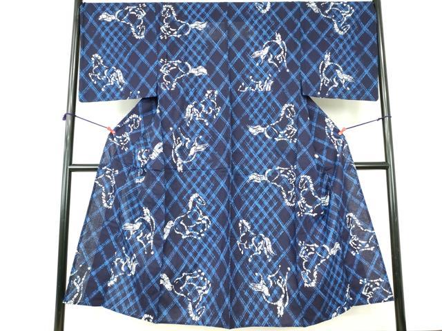 平和屋着物∴夏物 男性 浴衣 注染 馬 綿 逸品 DABI3406cd