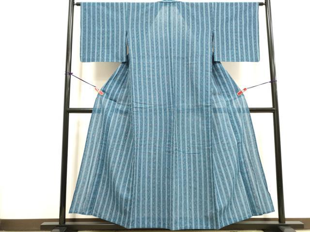 平和屋着物∴夏物 阿波しじら織 浴衣 間道 綿 逸品 DABI3407cd