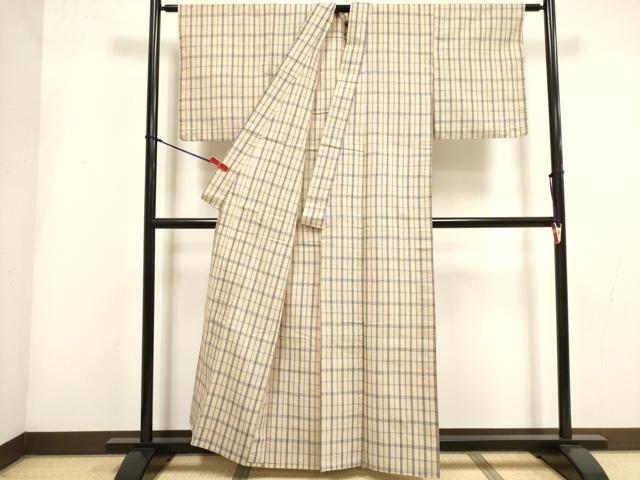 平和屋着物∴夏物 阿波しじら織 浴衣 格子 綿 逸品 DABI3415cd