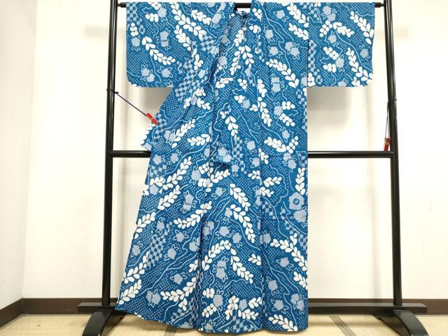 平和屋着物∴夏物 浴衣 有松鳴海絞り 藤花房 綿 逸品 DABI3428cd