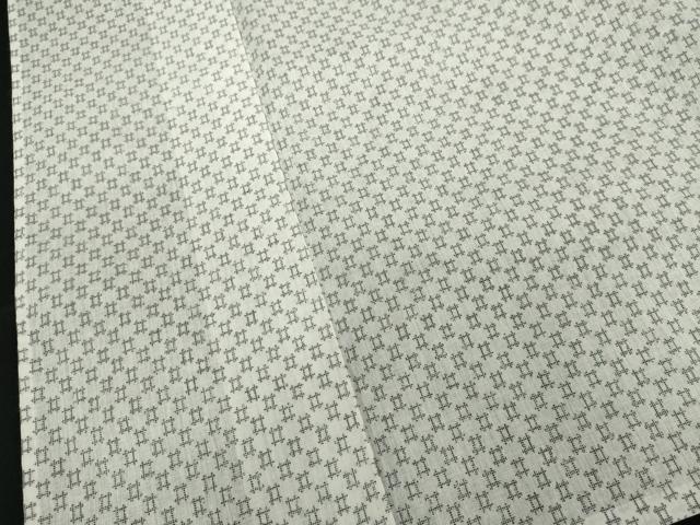 平和屋着物∴夏物 男性 小紋・浴衣兼用 井桁文様 キングサイズ 綿麻 逸品 DABI3464cd