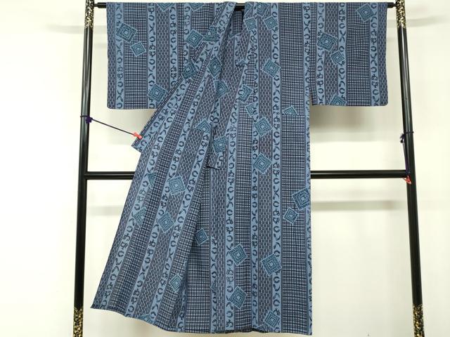 平和屋着物∴夏物 男性 浴衣 注染 手縫い 鎌輪ぬ かまわぬ 間道 綿 逸品 DABI3465cd