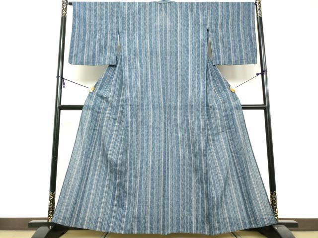 平和屋着物∴夏物 阿波しじら織 浴衣 間道 綿 逸品 DABI3497cd