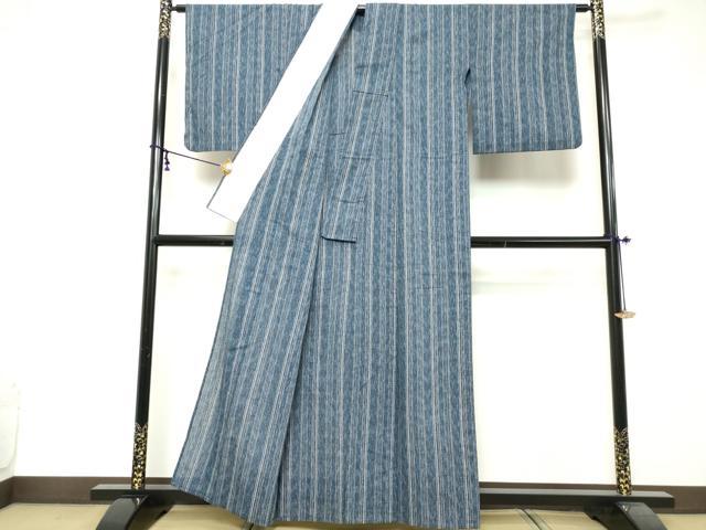 平和屋着物∴夏物 阿波しじら織 浴衣 間道 綿 逸品 DABI3497cd