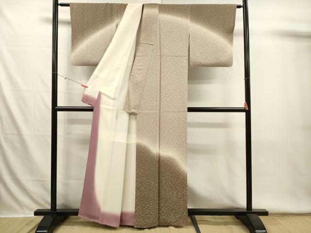 平和屋着物■訪問着 芝草文 暈し染め 正絹 逸品 DABI3535ya
