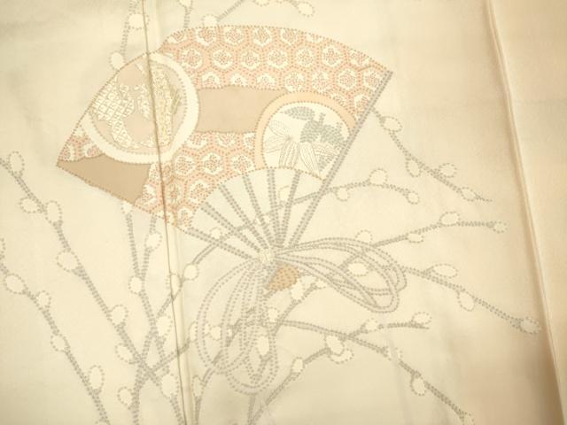 平和屋着物■中国三大刺繍 相良刺繍 総刺繍 訪問着 扇面花鳥文 暈し染め 正絹 逸品 DABI3536ya