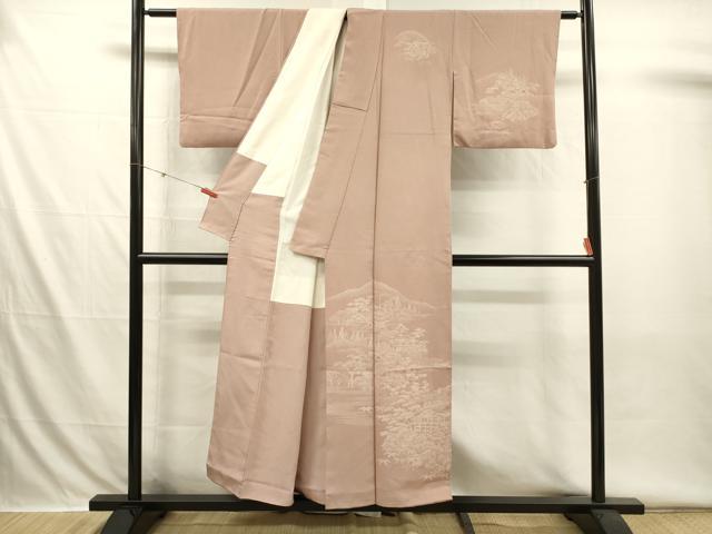 平和屋着物■江戸小紋 訪問着 作家物 風景文 正絹 逸品 DABI3550ya
