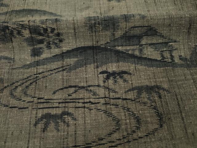 平和屋着物■上質な紬 風景文 正絹 逸品 DABI3558ya