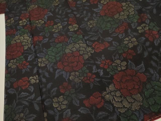 平和屋着物■上質な紬 牡丹 正絹 逸品 DABI3568ya