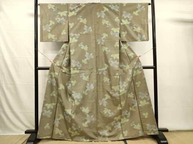 平和屋着物■上質な紬 舞葉文 正絹 逸品 DABI3575ya