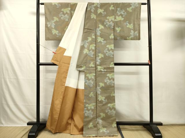 平和屋着物■上質な紬 舞葉文 正絹 逸品 DABI3575ya