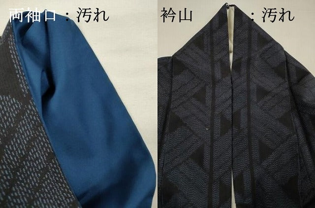 平和屋着物■上質な紬 幾何学文 正絹 逸品 DABI3576ya