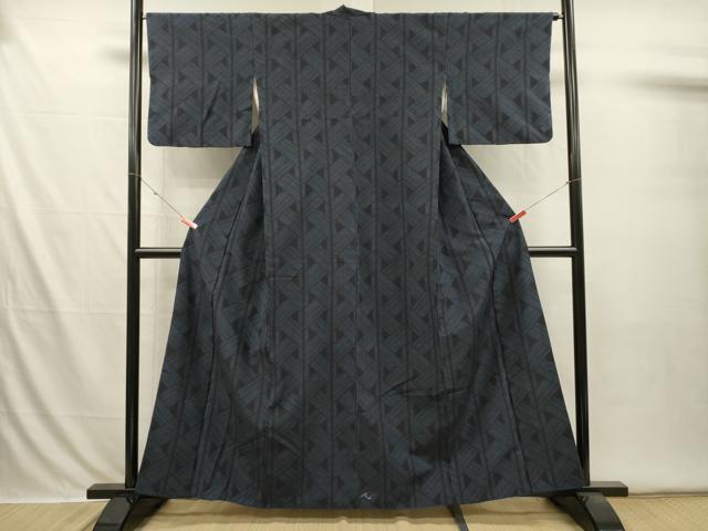 平和屋着物■上質な紬 幾何学文 正絹 逸品 DABI3576ya