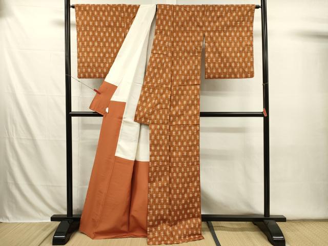 平和屋着物■上質な紬 抽象文様 鈴乃屋扱い 正絹 逸品 DABI3577ya