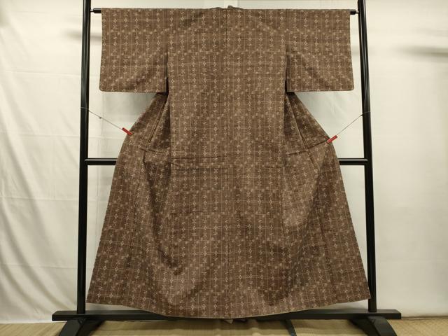平和屋着物■上質な紬 抽象文様 正絹 逸品 DABI3590ya
