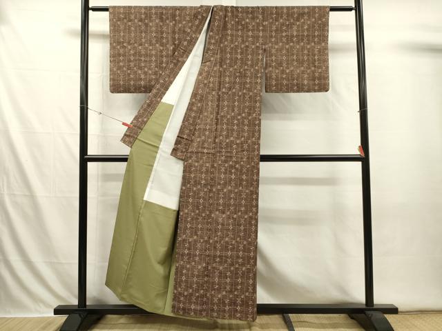 平和屋着物■上質な紬 抽象文様 正絹 逸品 DABI3590ya