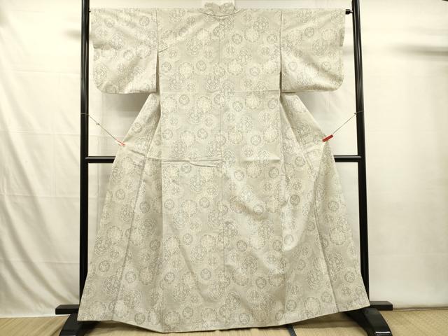 平和屋着物■上質な紬 花絵皿文 正絹 逸品 DABI3591ya