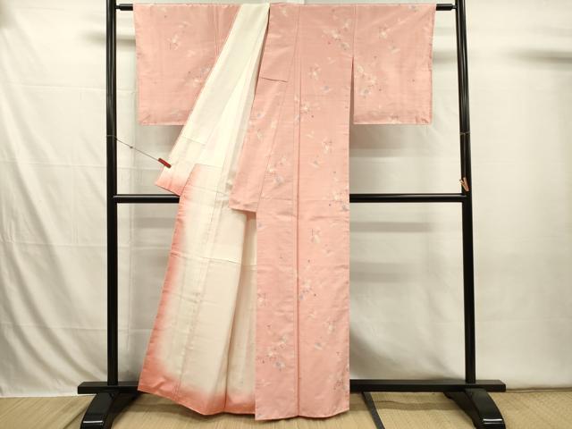 平和屋着物■上質な紬 十字絣花文 正絹 逸品 DABI3593ya