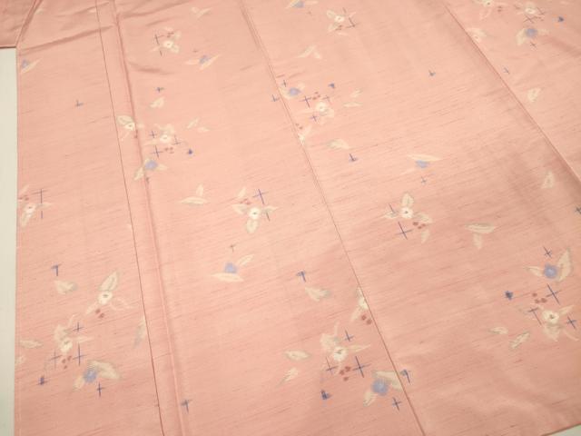 平和屋着物■上質な紬 十字絣花文 正絹 逸品 DABI3593ya