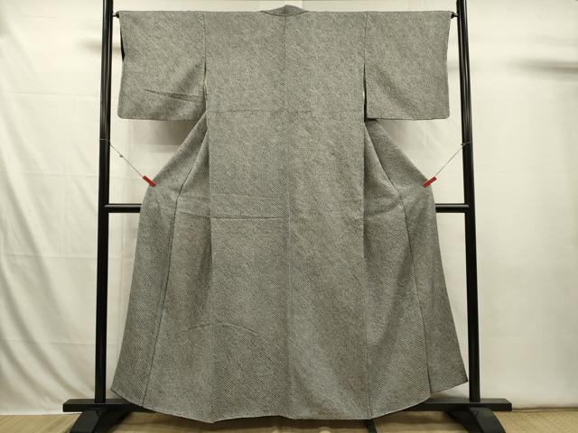 平和屋着物■大変加工の良い総絞り小紋 黒地 正絹 逸品 DABI3595ya
